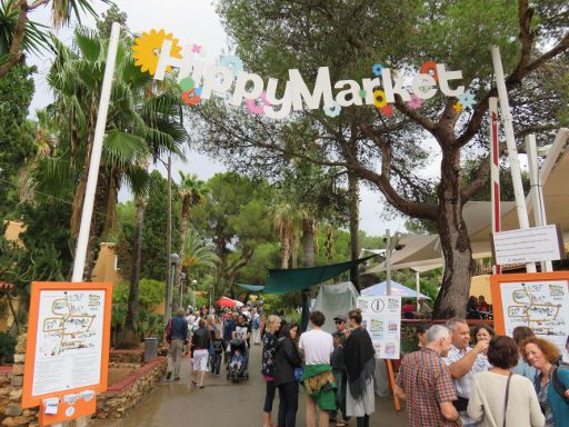 Es Canar Santa Eulalia del Rio, Spanien, Hippy Market, Punta Arabí, Eingang zum Markt