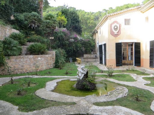 La Granja, Esporles, Mallorca, Spanien, Patio mit Springbrunnen