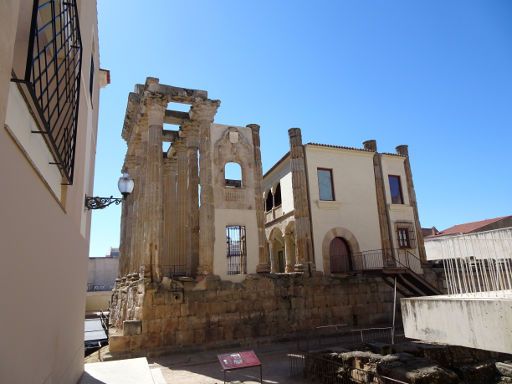 Extremadura, Spanien, Mérida mit ausgebauter Tempelruine