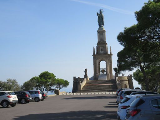 Sant Salvador, Felanitx, Mallorca, Spanien, Parkplatz vor dem Monument des Christkönigs