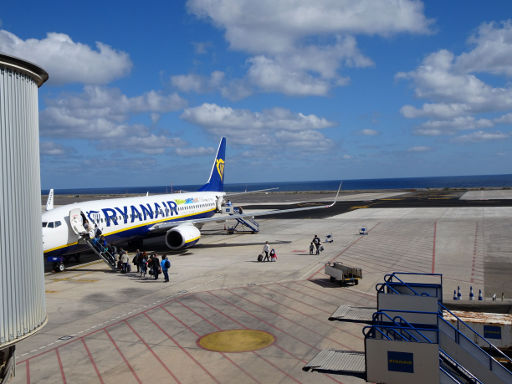 Flughafen Fuerteventura, FUE, Spanien, Flugfeld mit Blick auf das Meer