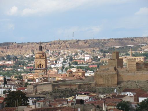 Guadix, Spanien, Ausblick auf die Kathedrale und die Alcazaba