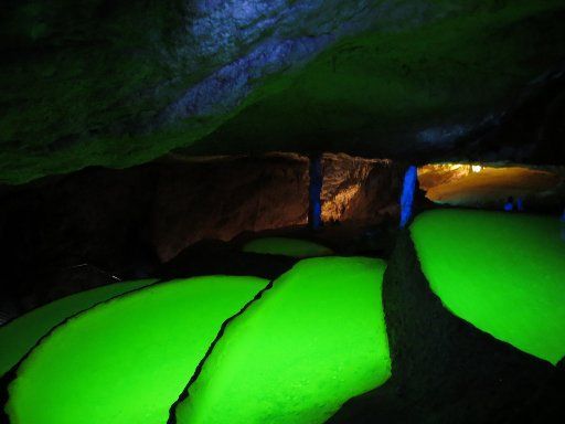 Cova de Can Marçà, Ibiza, Spanien, Wasserbecken