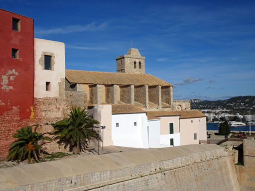 Dalt Vila, Ibiza, Spanien, Außenansicht Kathedrale Santa María