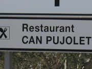 Carretera Cala Tarida, Ibiza Spanien, Restaurant Can Pujolet, Abzweigung nach Cala Tarida und Cala Bassa