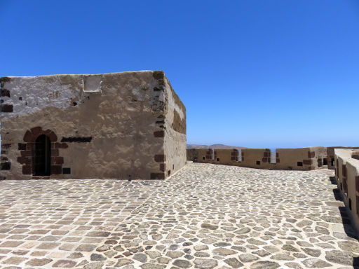 Burg Santa Bárbara, Piraterie Museum, Teguise, Lanzarote, Spanien, Flachdach der Burg