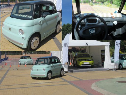 MOGY 6. Festival de la sostenibilidad 2025, Las Rozas de Madrid, Spanien, Fiat Topolino Probefahrten