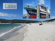 Laxe, Spanien, feiner weißer Sand am Strand