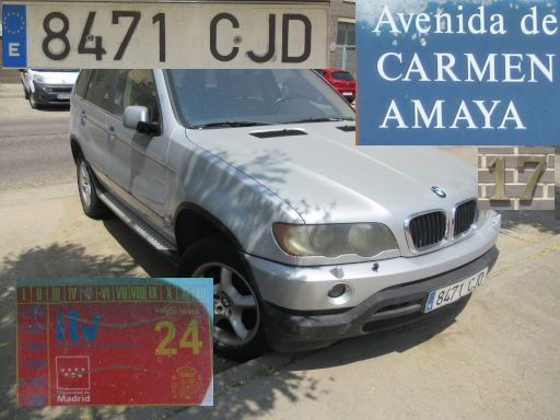 Veh&iacute;culos abandonados, verlassene Fahrzeuge, Legan&eacute;s, Spanien, BMW X5, Kennzeichen 8471 CJD, Erstzulassung Juni 2003, Avenida Carmen Amaya 17, 28919 Legan&eacute;s im Juli 2026