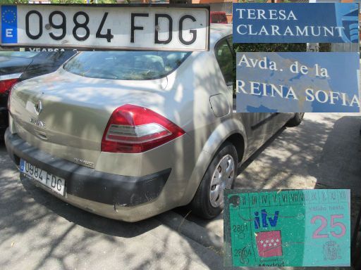 Veh&iacute;culos abandonados, verlassene Fahrzeuge, Legan&eacute;s, Spanien, Renault Megane, Kennzeichen 0984 FDG, Erstzulassung Juli 2006, Calle Teresa Claramunt / Avenida Reina Sofia, 28919 Legan&eacute;s im Juli 2026