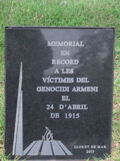 Lloret de Mar, Spanien, Mahnmal Völkermord an den Armeniern 1915, Camí de Mas Arboç