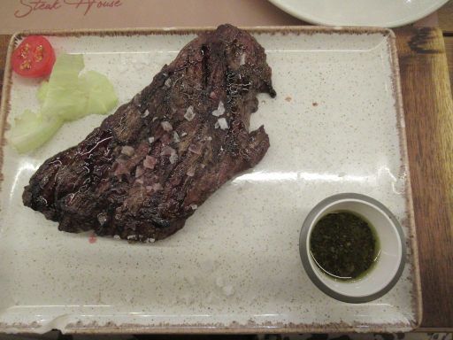 La Brava Steak House Lloret de Mar, Spanien, Centro de vacío, Rindfleisch nähe der Rippen, Black Angus aus Uruguay