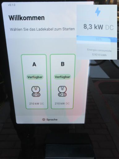 acciona, Ladesäulen, Elektrofahrzeuge, Madrid, Spanien, Ladevorgang PKW Ladesäulen 210 kW