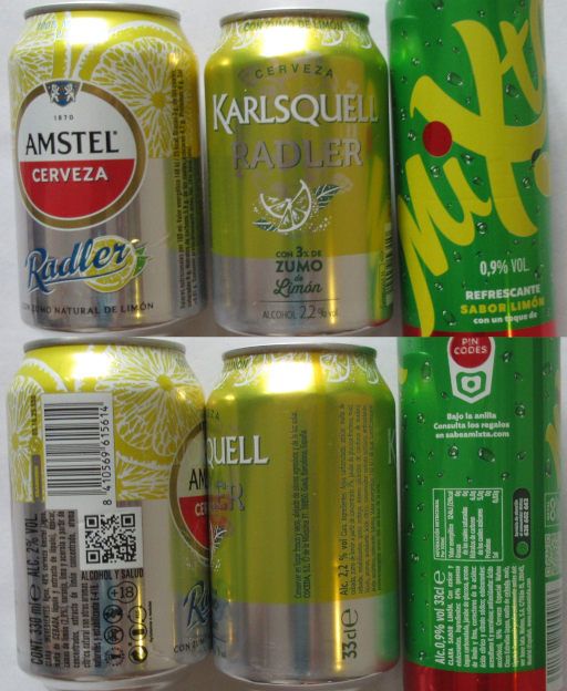 ALDI Supermercados, Madrid, Spanien, Amstel®  Radler, Karlsquell Radler, Mahou Mixta im August 2025