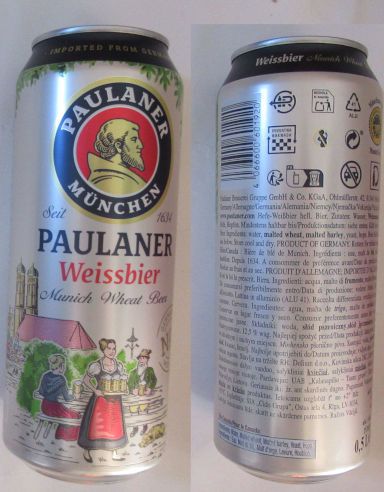 ALDI Supermercados, Madrid, Spanien, Paulaner Weissbier mit 5,5 % vol 500 ml Dose