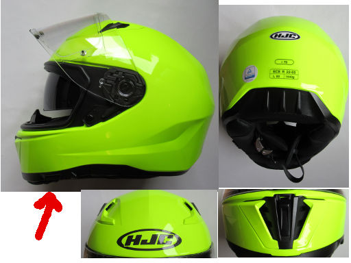 Boutique Motor, Madrid, Spanien, Helm HJC i70 SEMI FLAT / FLUORESCENT GREEN Größe L 150,– € im Februar 2020