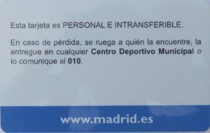 Centro Deportivo Municipal Concepción, Freibad, Madrid, Spanien, 10er Karte im Jahr 2017 Rückseite