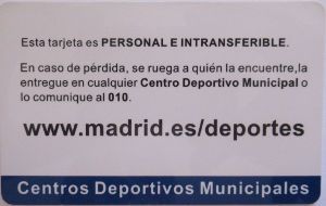 Centro Deportivo Municipal Concepción, Freibad, Madrid, Spanien, 10er Karte im Jahr 2020 Rückseite