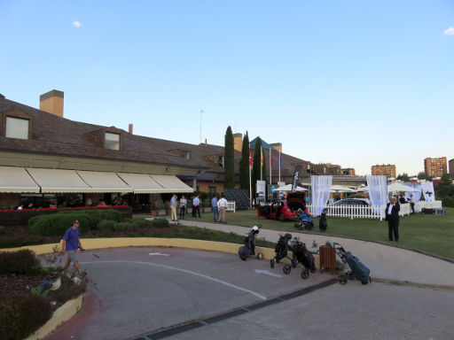 Centro Nacional de Golf, Golfplatz, Madrid, Spanien, Terrasse mit Blick auf dem Golfplatz