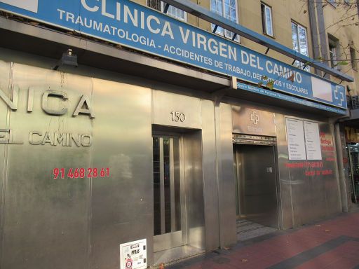 Clinica Virgen del Camino, Madrid, Spanien, Eingang Clinica Virgen del Camino, Paseo de las delicias 150, 28045 Madrid