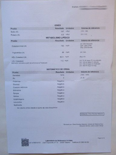 Clinica Virgen del Camino, Madrid, Spanien, Ergebnisse von Unilabs Blut– und Urinwerte