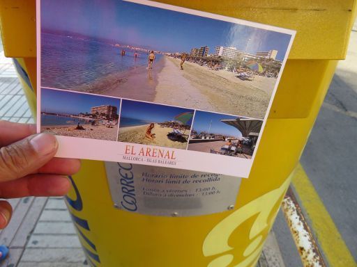 Correos, Madrid, Spanien, Postkarte von Mallorca nach Deutschland 1,15 € im Juni 2016