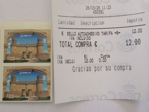 Correos, Madrid, Spanien, Briefmarke Tarifa B / Europa f&uuml;r 2,&ndash; &euro; im M&auml;rz 2026