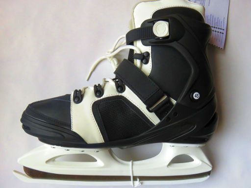 Decathlon Online und Ladengeschäfte, Madrid, Spanien, Schlittschuhe Patines sobre hielo hombre fit 3 negro blanco 45