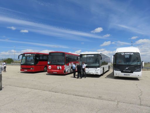 DGT Centro de exámenes de Móstoles, Madrid, Spanien, Bustransfer