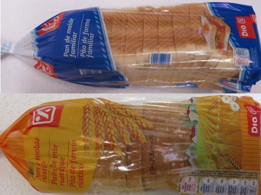 Dia Supermarkt Online, Madrid, Spanien, Dia Pan de molde und Pan de molde rustico