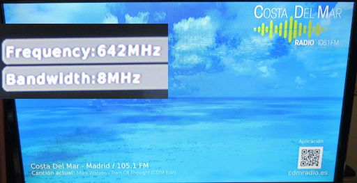 DVB-T und DVB-T2 Empfang, Madrid, Spanien, Radio Costa del Mar 105.1 FM im M&auml;rz 2026
