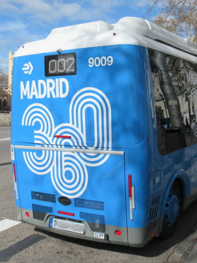 EMT Línea cero, Elektro Microbus, Madrid, Spanien, Wolta Microbus Ansicht von hinten