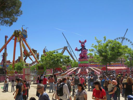 Feiertag San Isidro, Madrid, Spanien, Fahrgeschäfte