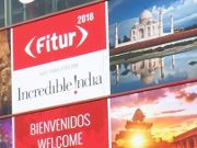 Fitur 2018 International Tourism Trade Fair, Madrid, Spanien, Haupteingang im Süden in der Nähe der Metro Station