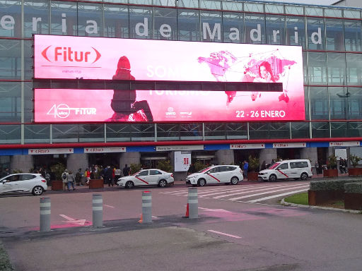 Fitur 2020 International Tourism Trade Fair, Madrid, Spanien, Haupteingang im Süden in der Nähe der Metro Station