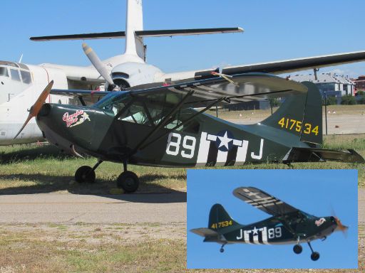 Fundación Infante de Orleans, Museo de aviones históricos en vuelo, Madrid, Spanien, Stinson L-5E Sentinel