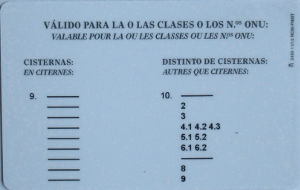 GALA Autoescuela, ADR Básico, Madrid, Spanien, Tarjeta ADR Certificado de Formación del Conductor Rückseite