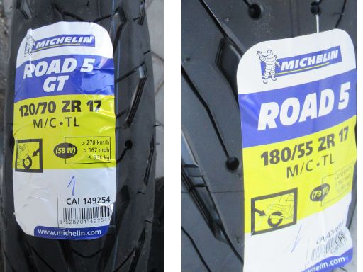 Iber Neumáticos, Madrid, Spanien, Lieferung 2021 Reifen Michelin Road 5 GT