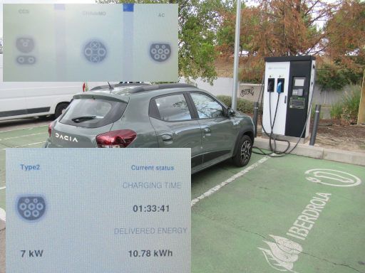 Ladestationen Elektrofahrzeuge, Madrid, Spanien, Iberdrola Ladesäulen Leganés Sambil 2 im November 2025