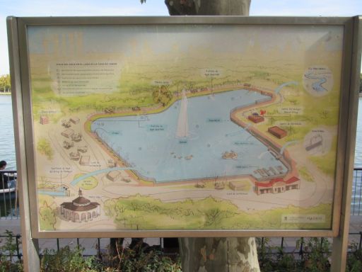 Lago de la Casa de Campo, Madrid, Spanien, Übersichtsplan vom See