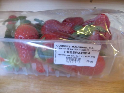 Lidl España, Madrid, Spanien, 500 g Erdbeeren aus Huelva, Spanien für 1,– € beim Kauf von zwei Packungen im März 2015