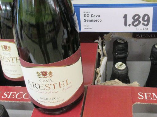 Lidl España, Madrid, Spanien, Arestel Cava Semi Seco 0,75 Liter im September 2020 für 1,89 €