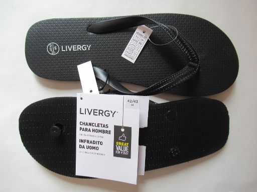 Lidl España, Madrid, Spanien, LIVERGY® Zehentrenner Größe 42/43 EUR 8/9 UK