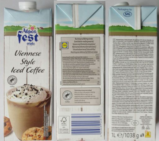 Lidl Espa&ntilde;a, Madrid, Spanien, Alpenfest Style Wiener Eiskaffee 1 Liter f&uuml;r 1,79 Euro im M&auml;rz 2026