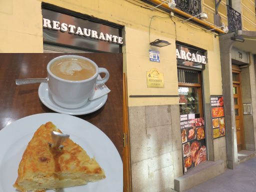 Madrid City Tour Premium, Busrundfahrt, Madrid, Spanien, Restaurant Arcade, Calle Mayor 73, Tortilla de Patata