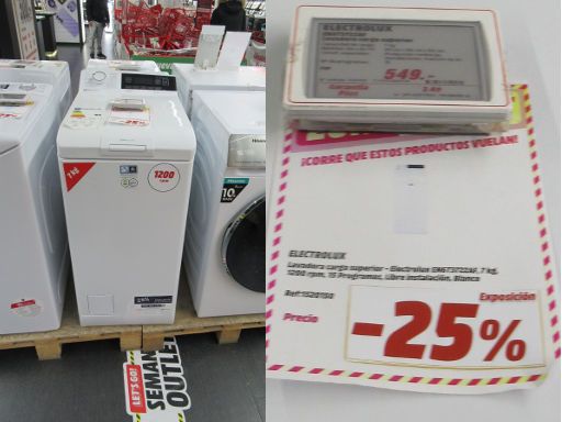 Media Markt®, Madrid, Spanien, Waschmaschine Electrolux EN6T3722AF im Februar 2023 für 549,– €