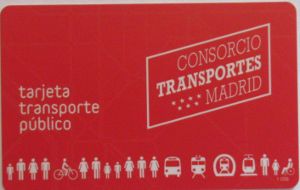 Tarjeta de Transporte Público MULTI, Metro, Madrid, Spanien, Rückseite