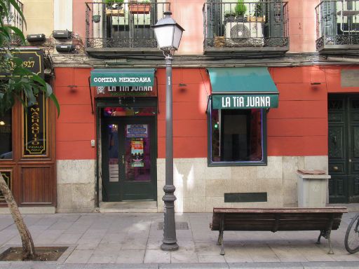 Mexikanisches Restaurant La tía Juana, Madrid, Spanien, Außenansicht in der Calle de Manuela Malasaña 15, 28004 Madrid