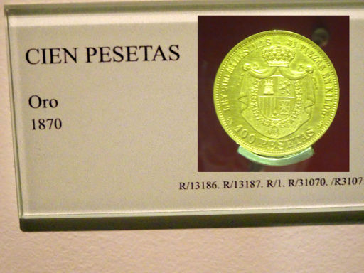 Museo Casa de la Moneda, Madrid Spanien, 100 Peseten Münze Gold 1870