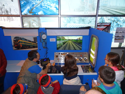 Museo del Ferrocarril, Eisenbahnmuseum, Madrid, Spanien, Fahrsimulator